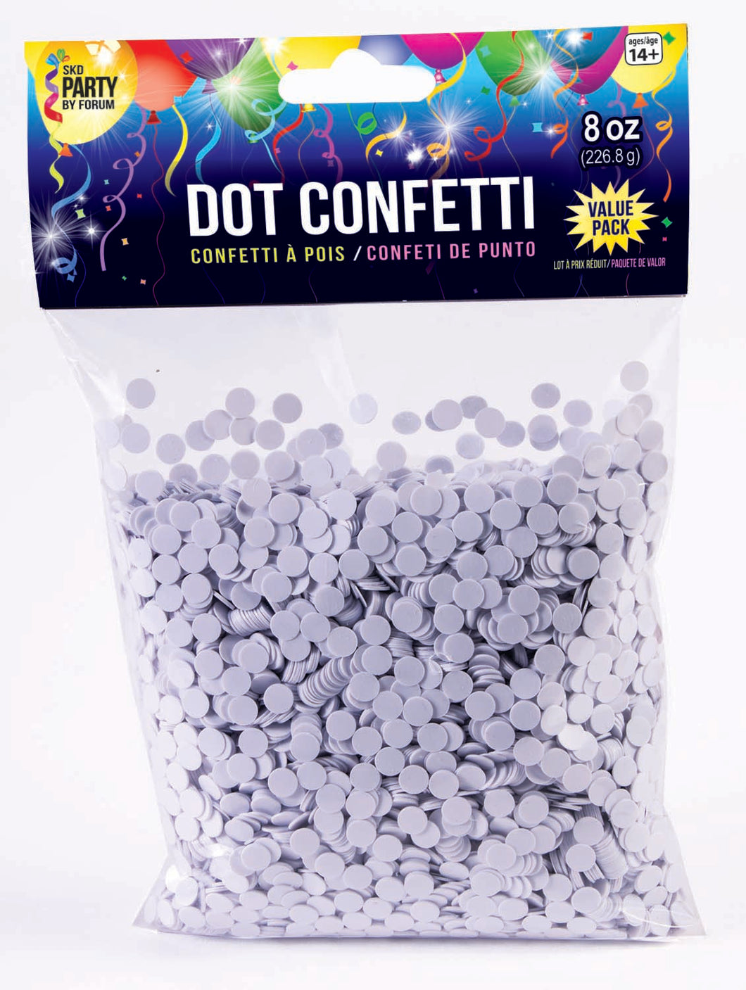 Metallic Dot Confetti - White - 1/4 in.