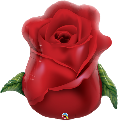 Red Rose Bud Foil Balloon - 33 in.