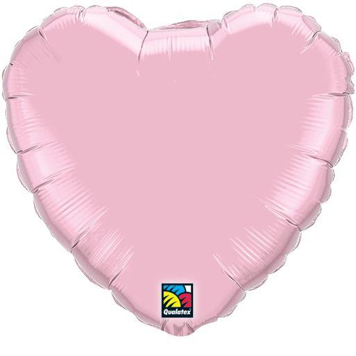 Globos de aluminio con forma de corazón sólido - 36 pulgadas, color rosa perla