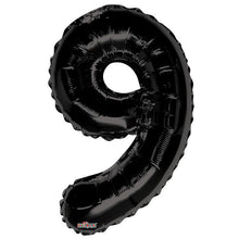 Load image into Gallery viewer, Black Foil Number Balloons (0 to 9) - 34 in.