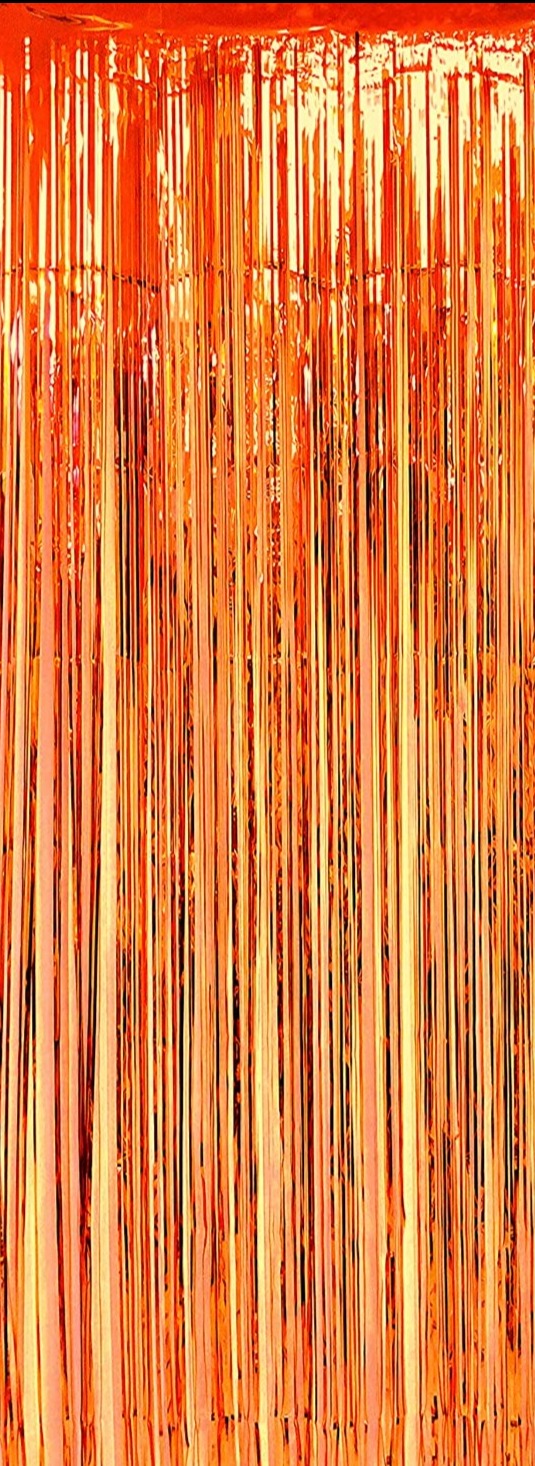 Sparkle Fringe Curtain - 3' x 8' Orange