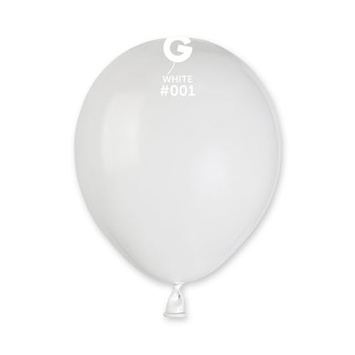 Solid Balloon White #001 - 5 in.
