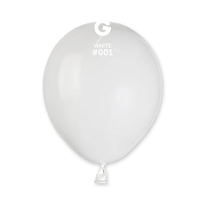 Solid Balloon White #001 - 5 in.