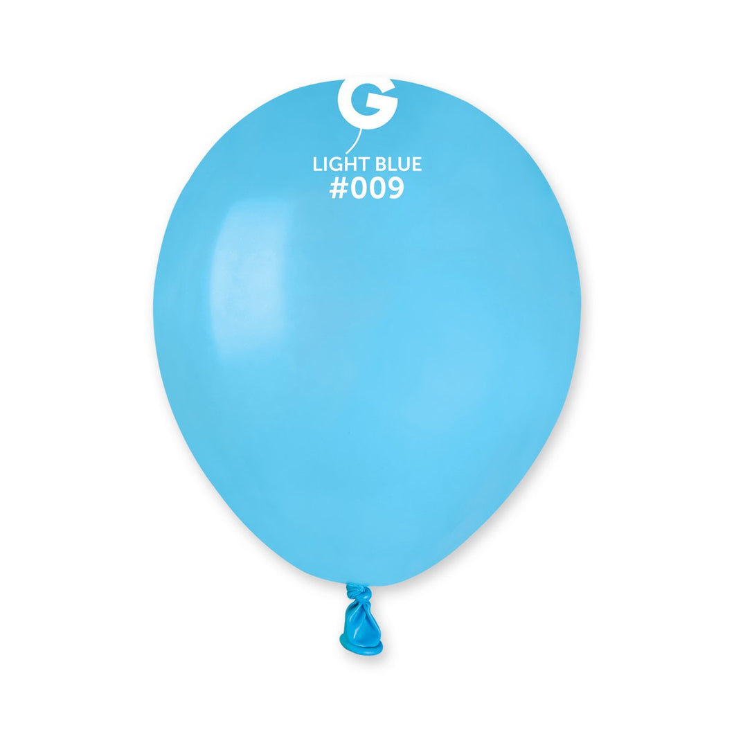 Solid Balloon Light Blue  #009 - 5 in.