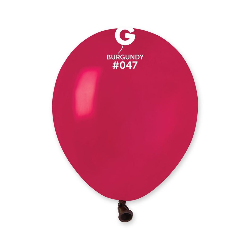 Solid Balloon Burgundy #047 - 5 in.