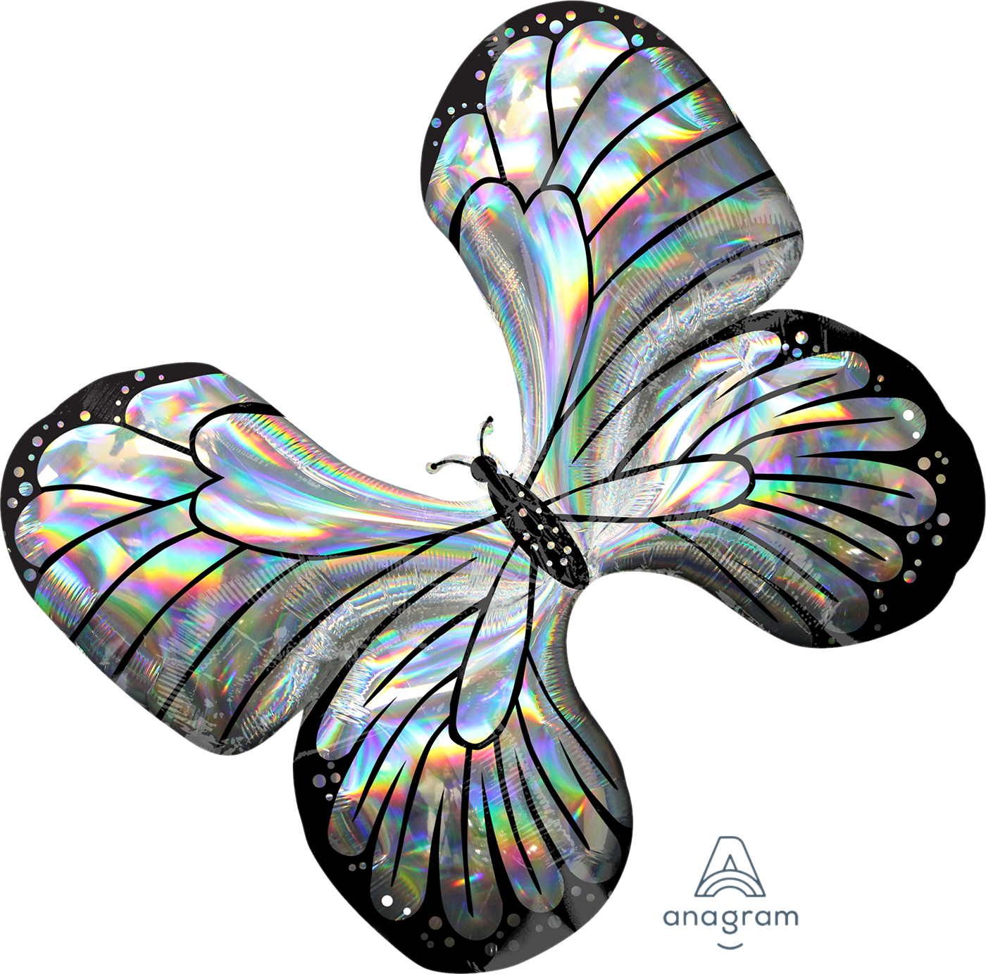 Iridescent Butterfly Holographic Foil Balloon 30 in.