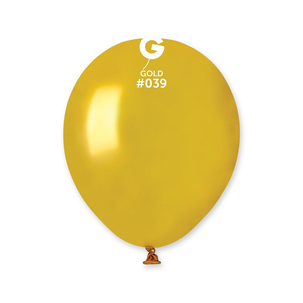 Metallic Balloon Gold #039 - 5 in.
