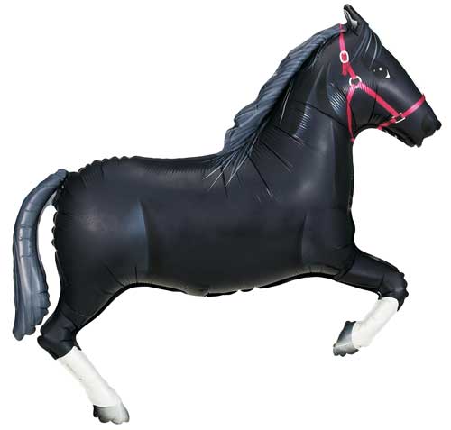 Black Horse Shape Foil Balloon 43 in.