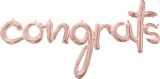 "CONGRATS" Script - Rose Gold Foil Balloon 56 in.