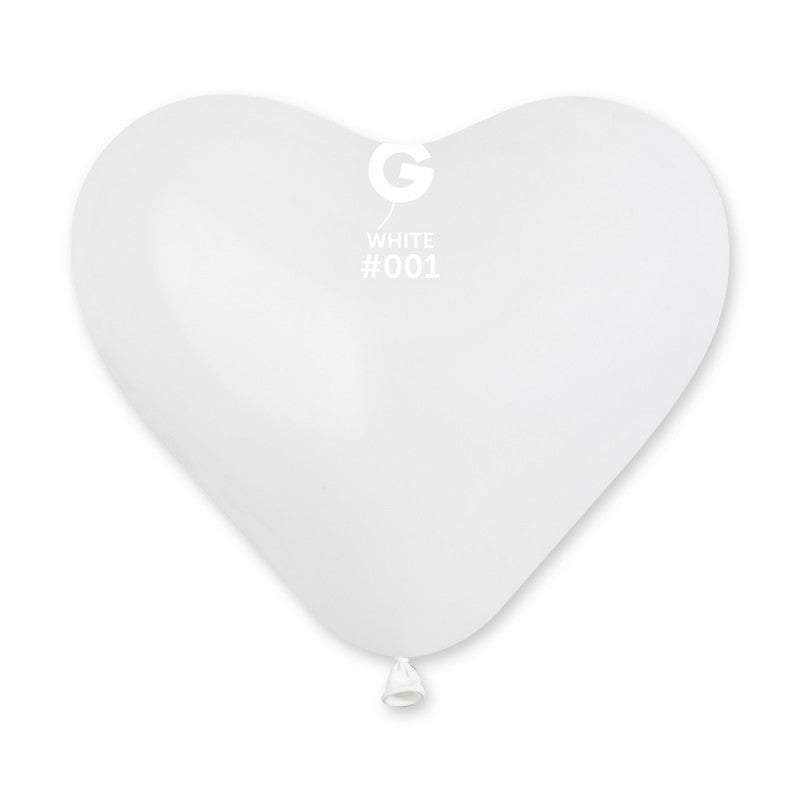 Globo sólido blanco n.º 001 de 10 pulgadas (forma de corazón)