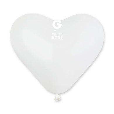 Solid Balloon White #001 - 10 in. (Heart Shaped)