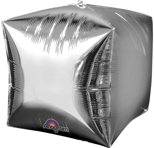 Cubez Foil Balloon 15 in. - Single Unit Silver