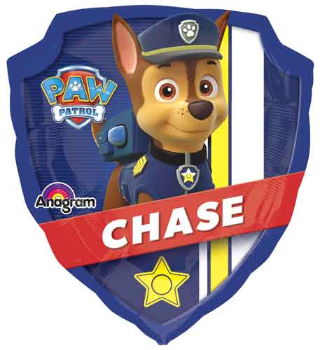 Globo de aluminio con forma de escudo de Paw Patrol de 27 pulgadas