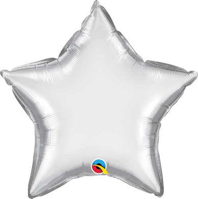 Star Shaped Foil Balloons - 18 in. Chrome Silver