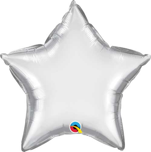 Globos de aluminio con forma de estrella - 18 pulgadas, cromado plateado