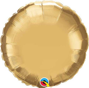 Round Solid Foil Balloon 18 in. - Chrome Gold