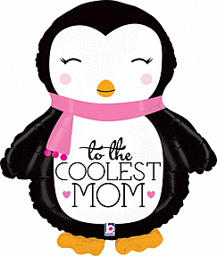 Coolest Mom Penguin Shape Foil Balloon - 28 in.