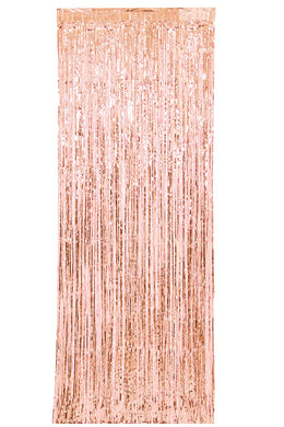 Sparkle Fringe Curtain - 3' x 8' Rose Gold