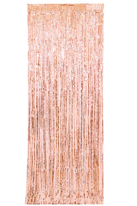 Sparkle Fringe Curtain - 3' x 8' Rose Gold