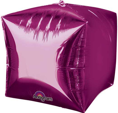 Globo de aluminio Cubez de 15 pulgadas - Unidad individual rosa fuerte