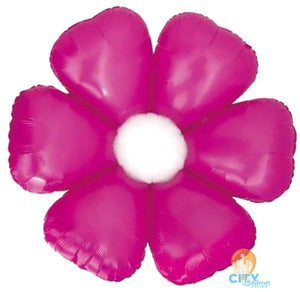 Daisy Flower Shape Non-Foil Balloon - Fuchsia