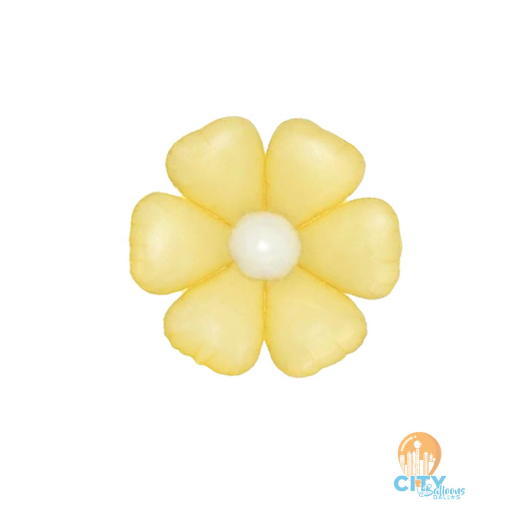 Daisy Flower Shape Non-Foil Balloon - Light Yellow