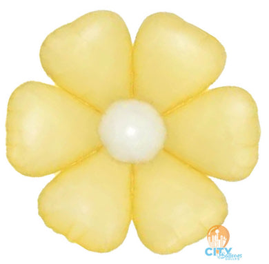 Daisy Flower Shape Non-Foil Balloon - Light Yellow