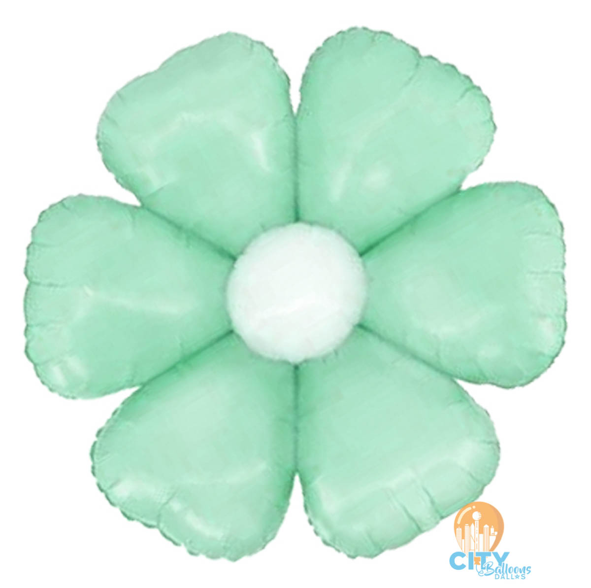 Daisy Flower Shape Non-Foil Balloon - Mint Green