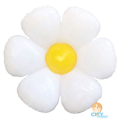 Daisy Flower Shape Non-Foil Balloon - White