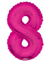 Load image into Gallery viewer, Hot Pink Foil Number Balloons (0 to 9) - 14 in.
