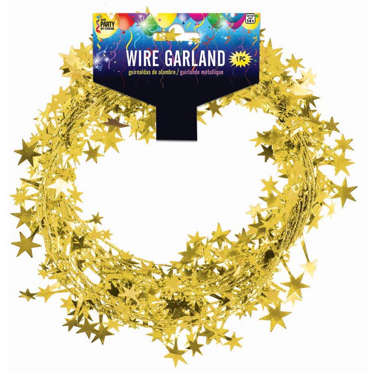 25 Foot Star Garland - Gold