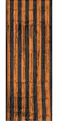 Sparkle Fringe Curtain - 3' x 8' Orange & Black