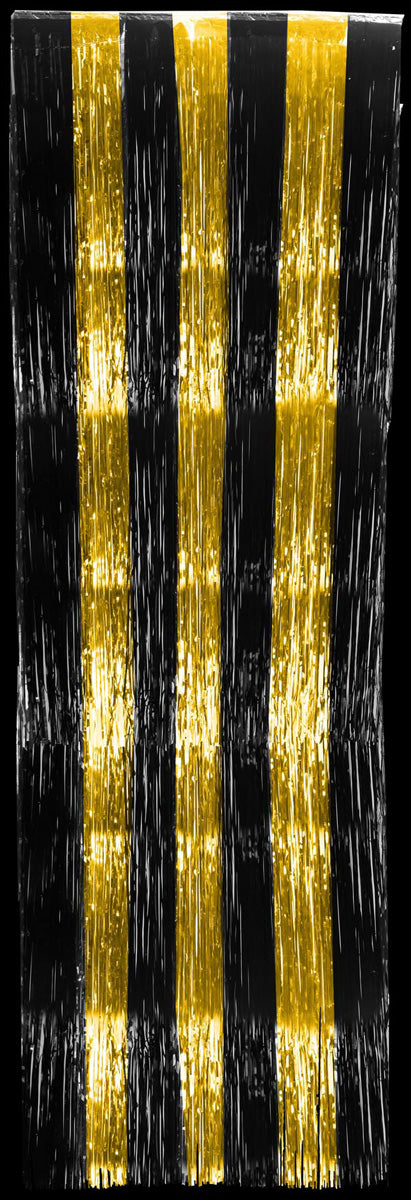 Sparkle Fringe Curtain - 3' x 8' Gold & Black