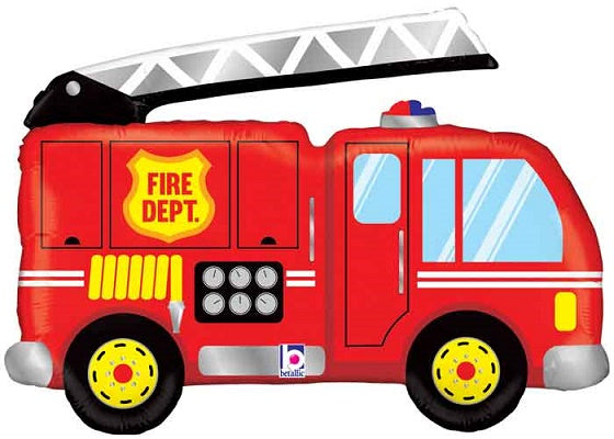 Fire Truck Shape Foil Balloon 40 in.