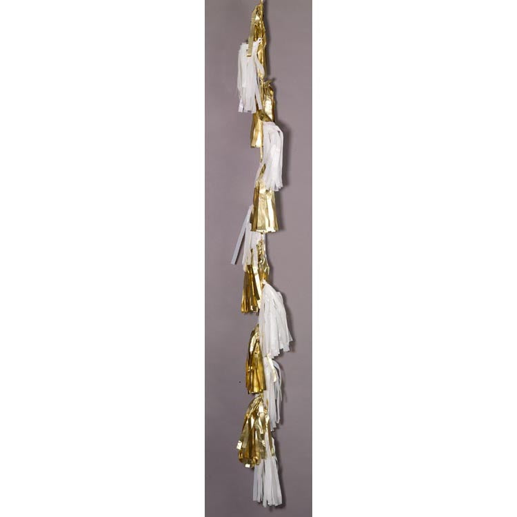 Balloon Tassel Garland - Matte Gold / White