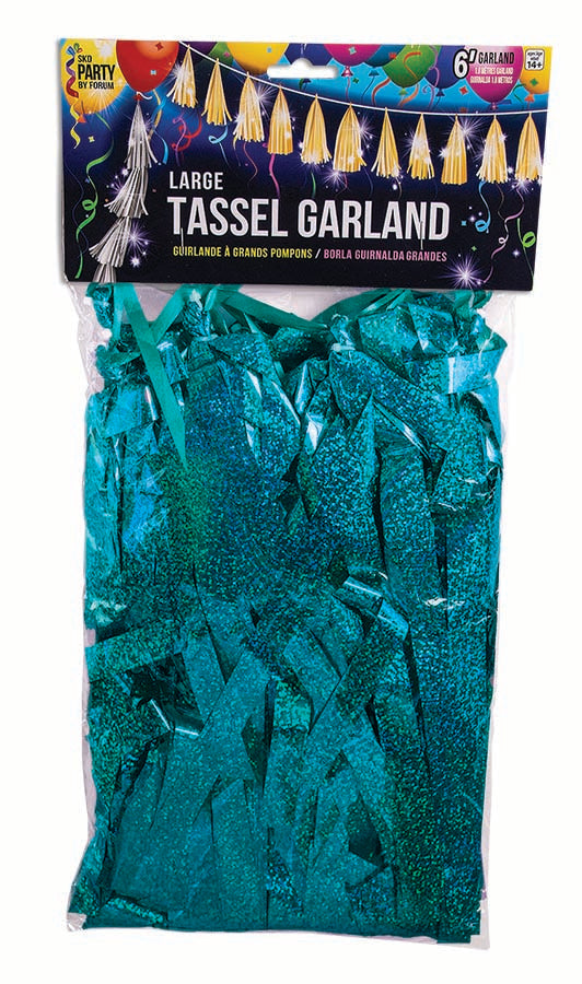Balloon Tassel Garland - Turquoise