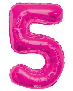 Hot Pink Foil Number Balloons (0 to 9) - 34 in.