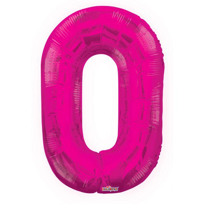 Hot Pink Foil Number Balloons (0 to 9) - 34 in.