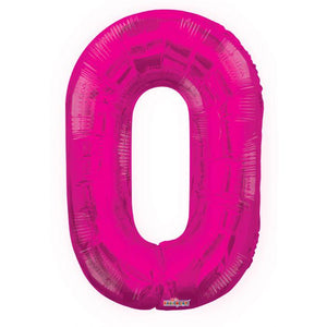 Hot Pink Foil Number Balloons (0 to 9) - 14 in.