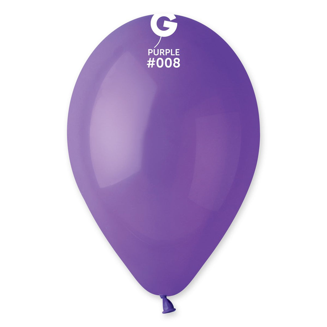 Solid Balloon Purple #008 - 12 in.