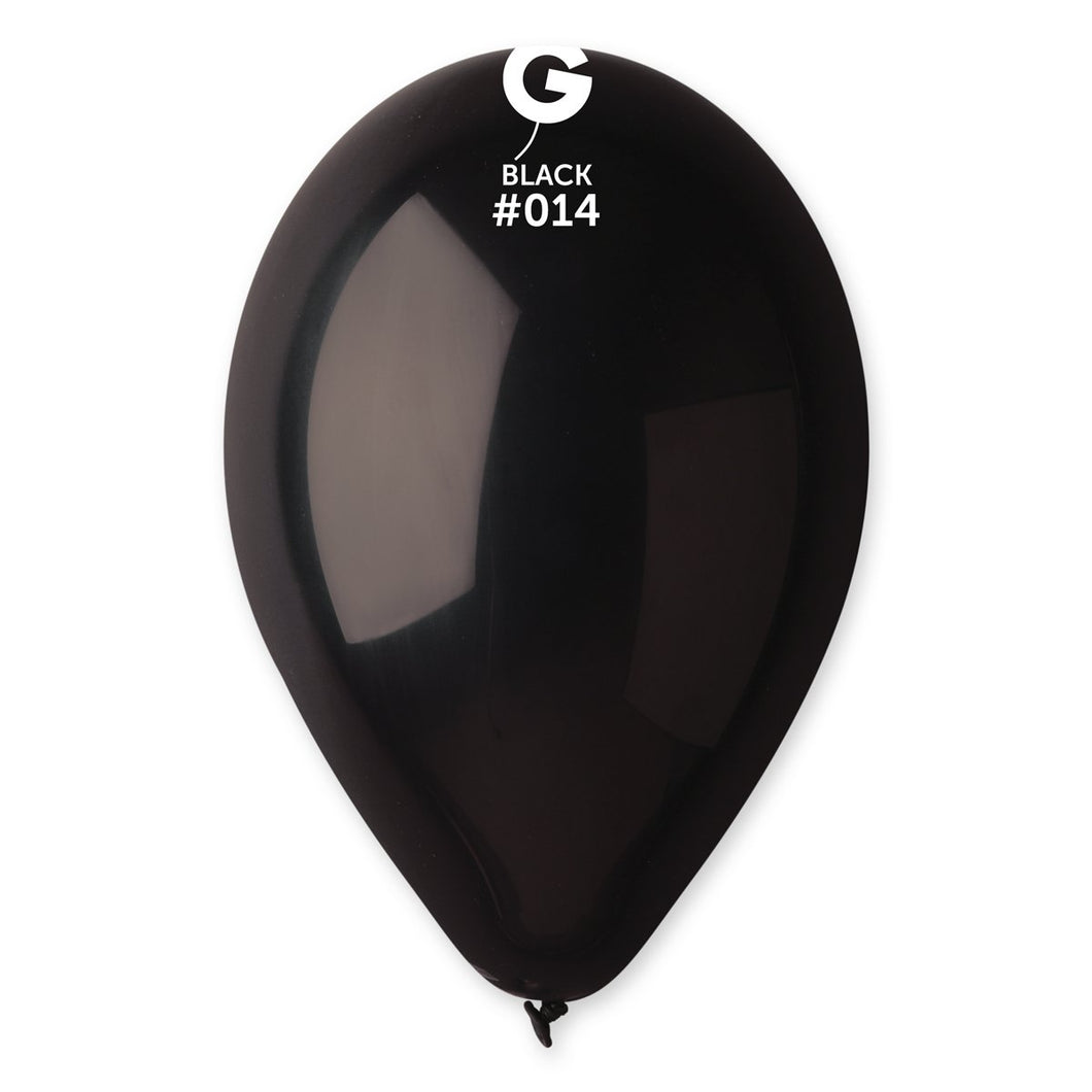 Solid Balloon Black #014 - 12 in.