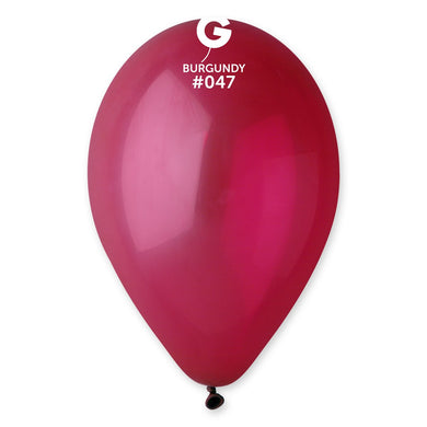 Solid Balloon Burgundy #047 - 12 in.