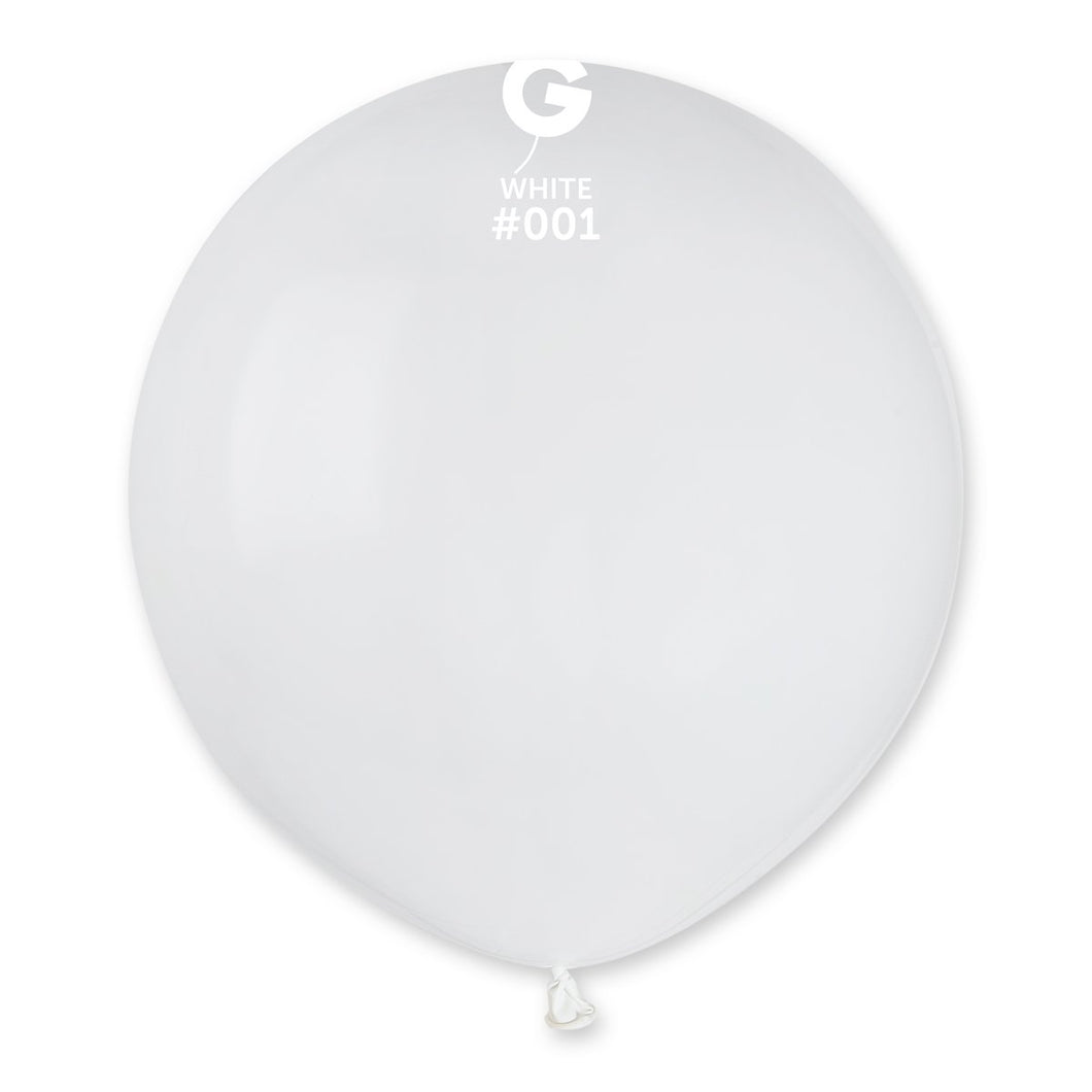 Solid Balloon White #001 - 19 in.