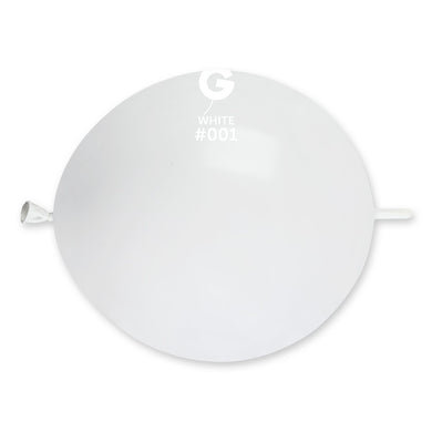 Solid Balloon White G-Link #001 - 13 in.
