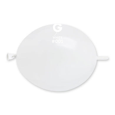 Solid Balloon White G-Link #001 - 6 in.