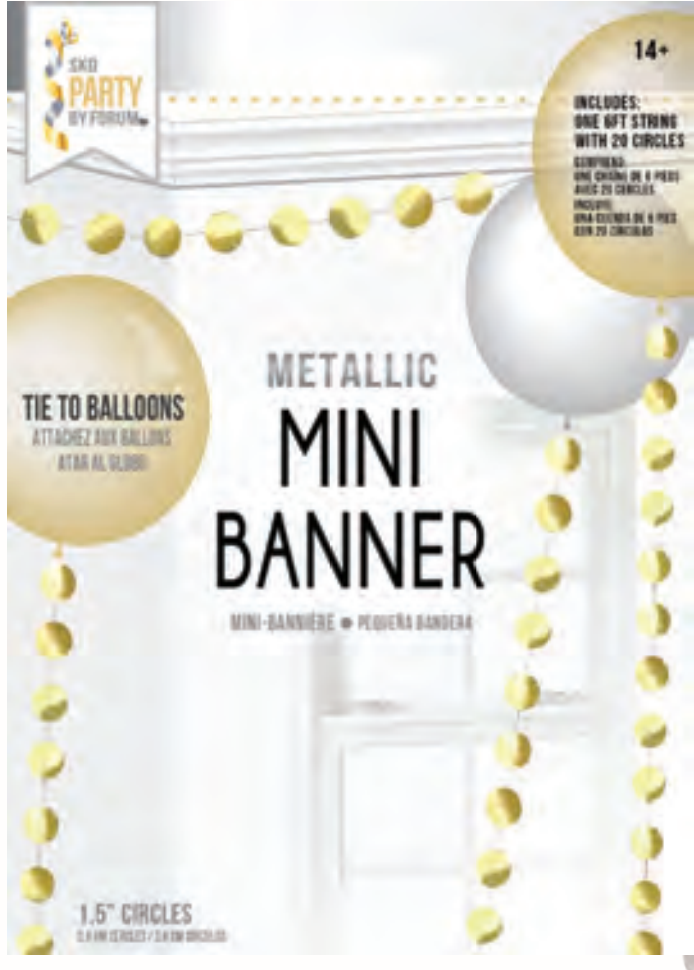 Metallic Mini Banner - 6 ft. (Choose Color)