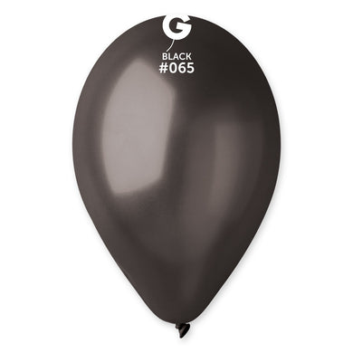 Metallic Balloon Black #065 - 12 in.