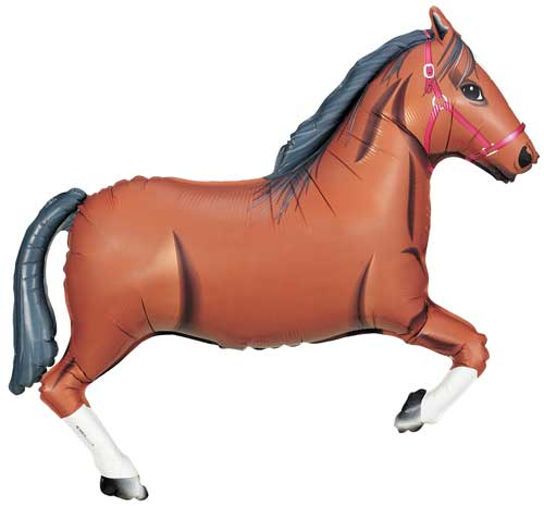 Brown Horse Shape Foil Balloon 43 in.