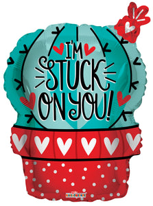 I'm Stuck On You Cactus Love Foil Balloon - 18 in.