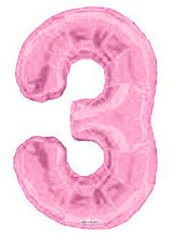 Load image into Gallery viewer, Light Pink Foil Number Balloons (0 to 9) - 14 in.